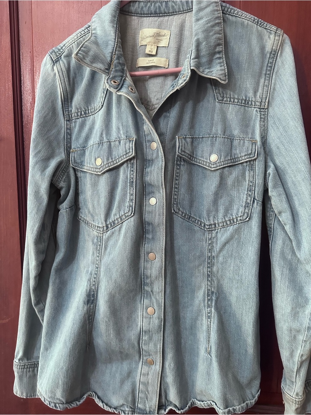 Universal Thread Light Blue Denim Snap-Front Jacket